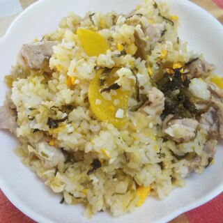 パパッと☆高菜・沢庵チャーハン